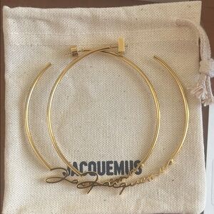 Jacquemus Signature Gold Colored Hoop Earrings